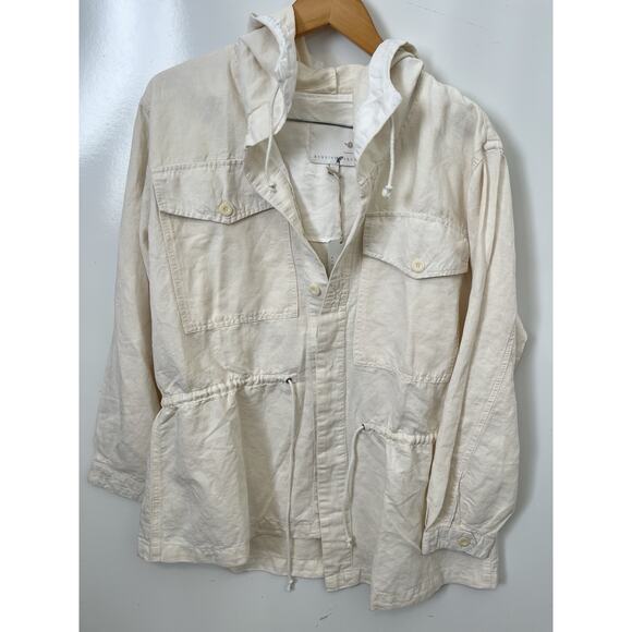 Burning Torch Italian Linen Blend Hooded Jacket Size M NWT - Picture 2 of 6